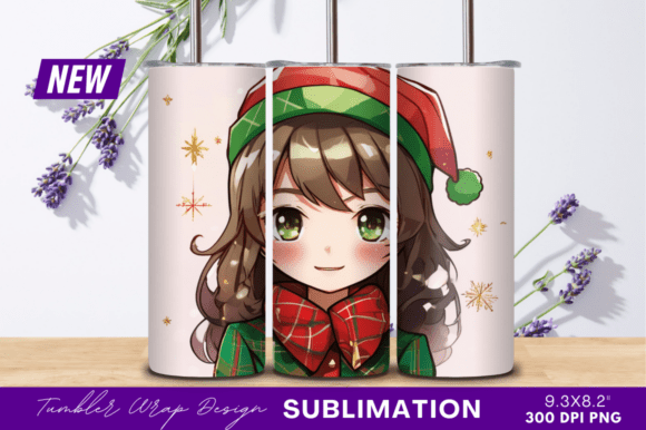 Download Cute Christmas Anime Girl Tumbler - Tumbler Collection