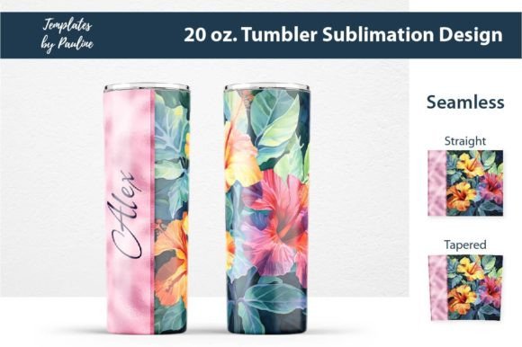 Download Tropical Flower Tumbler Wrap, Add Text - Tumbler Collection
