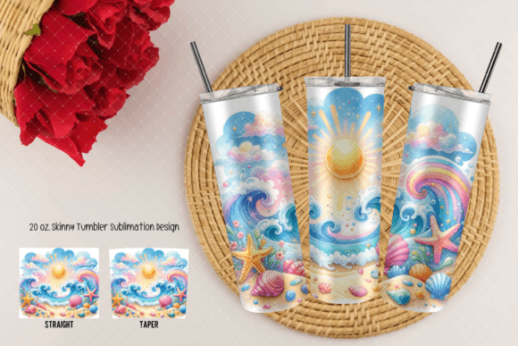 Download Colorful Summer Beach Tumbler PNG - Tumbler Collection