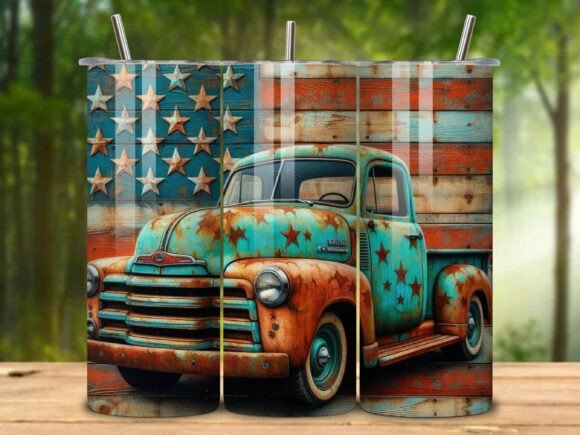 Download Rusty Vintage Americana Tumbler Wrap V.1 - Tumbler Collection