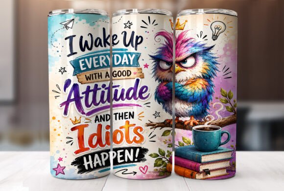 Download Funny Sarcastic Owl Coffee Tumbler Wrap - Tumbler Collection