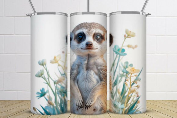 Download Cute Minimal Meerkat Tumbler Wrap - Tumbler Collection