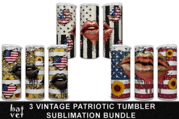 Download Vintage Patriotic Tumbler PNG Bundle - Tumbler Collection