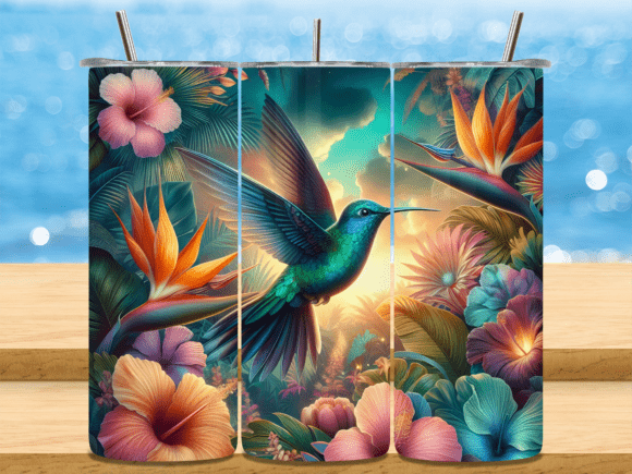 Download Tropical Hummingbird Bird Tumbler Wrap - Tumbler Collection