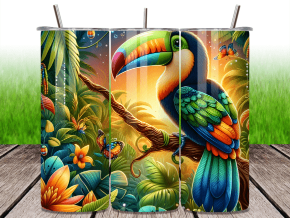 Download Tropical Toucan Bird Tumbler Wrap - Tumbler Collection