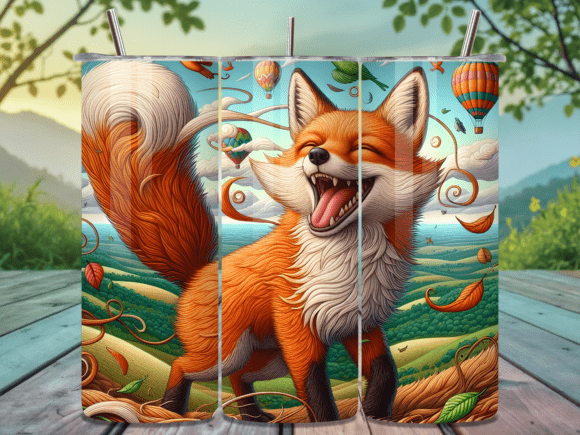 Download Happy Fox Adventure Scene Tumbler Wrap - Tumbler Collection