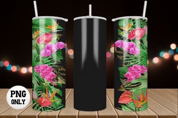 Download Tropical Flower Tumbler Wrap Sublimation - Tumbler Collection