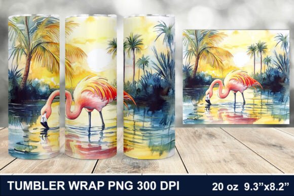 Download Summer Flamingo Tumbler Wrap - Tumbler Collection