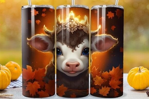 Download Fall Season Highland Calf Tumbler Wrap - Tumbler Collection