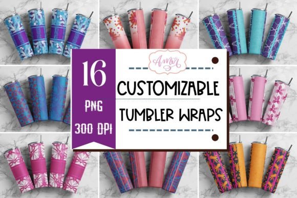 Download Bundle Customizable Tumbler Wraps PNG - Tumbler Collection