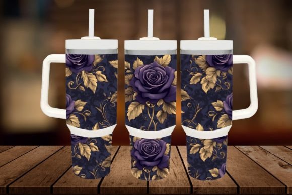 Download 40oz Rose Purple Tumbler Wrap - Tumbler Collection