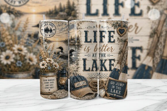 Download Life Better at the Lake Tumbler Wrap PNG - Tumbler Collection
