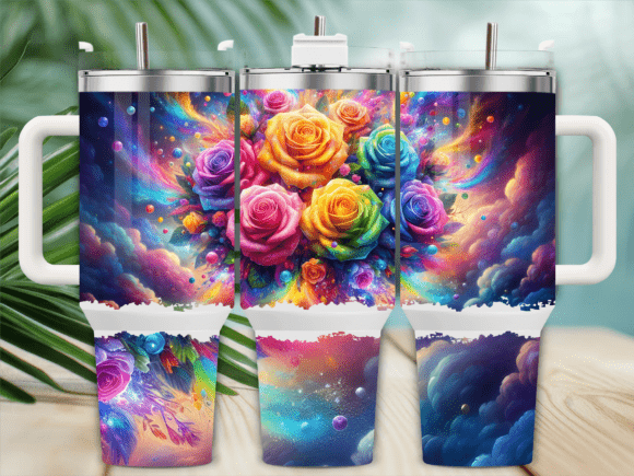 Download Rainbow Galaxy Rose Sky 40oz Tumbler - Tumbler Collection