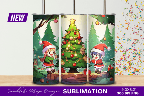 Download Elves Decorating Christmas Tree Tumbler - Tumbler Collection