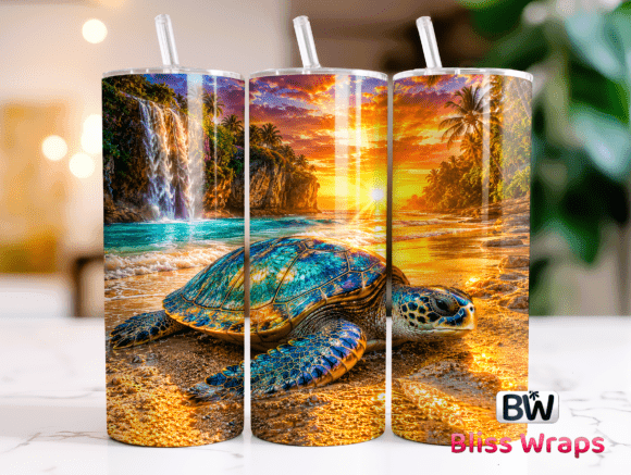 Download Sea Turtle Tumbler Wrap PNG - Tumbler Collection