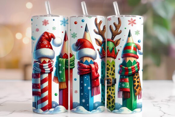Download Christmas Pencil Tumbler Wrap PNG - Tumbler Collection