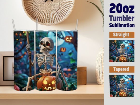 Download Skeleton Pumpkin 20oz Tapered Tumbler - Tumbler Collection
