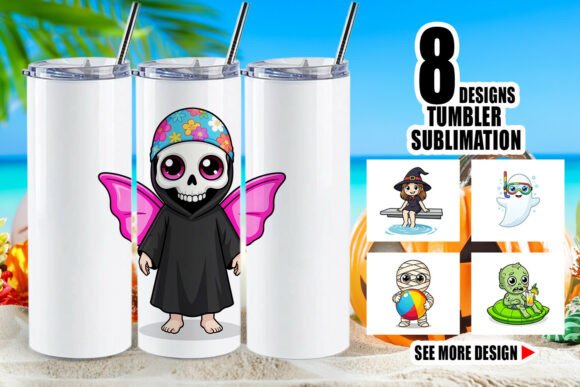 Download Summer Halloween Pool Tumbler Wrap PNG - Tumbler Collection