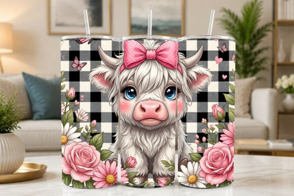 Download Cute Highland Cow Tumbler Wrap - Tumbler Collection