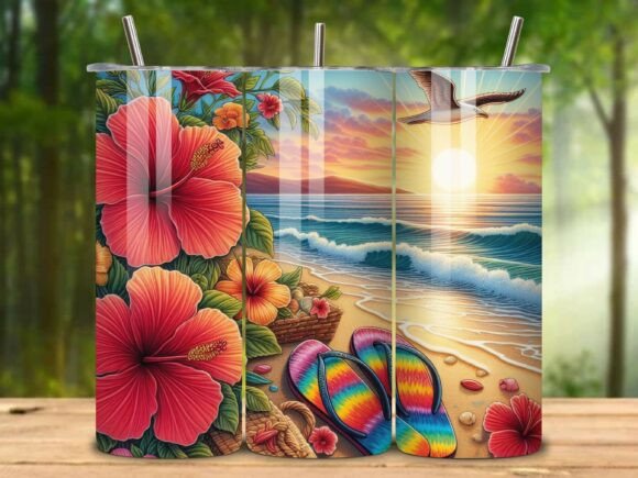 Download Neon Hello Summer Tumbler Wrap PNG V.4 - Tumbler Collection