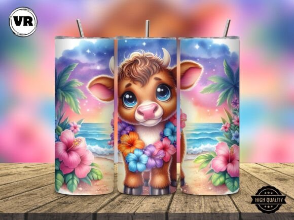 Download Adorable Highland Cow Tumbler Wrap Png - Tumbler Collection