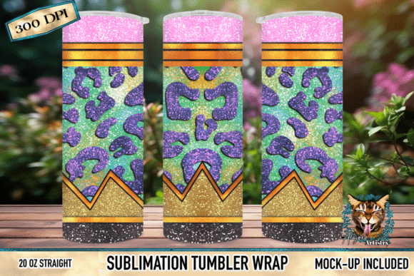 Download Glitter Leopard Pencil Tumbler Wrap - Tumbler Collection