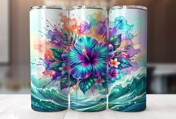Download Tropical Hibiscus Skinny Tumbler Wrap - Tumbler Collection