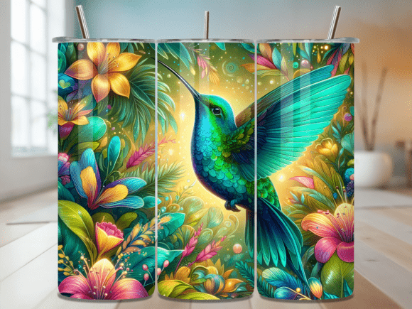 Download Vibrant Hummingbird Tropical Tumbler PNG - Tumbler Collection