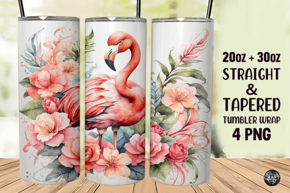 Download Watercolor Flamingo Tumbler Wrap 20oz - Tumbler Collection