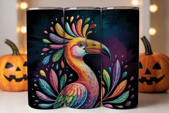 Download Rainbow Tropical Bird 20oz Tumbler Wrap - Tumbler Collection