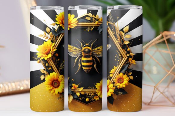 Download Bee and Sunflower Design Tumbler Wrap - Tumbler Collection