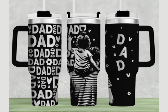 Download Dad Father 40oz Laser Tumbler Wrap SVG - Premium Bundle