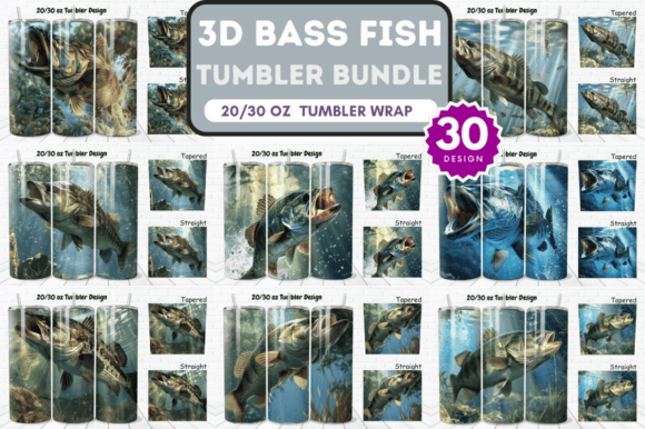 Download 3D Bass Fish Tumbler Wrap Bundle - Tumbler Collection
