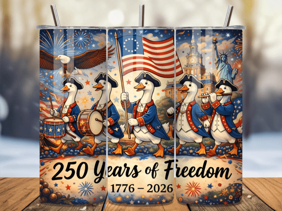 Download 250 Years Freedom Geese USA Tumbler Wrap - Tumbler Collection