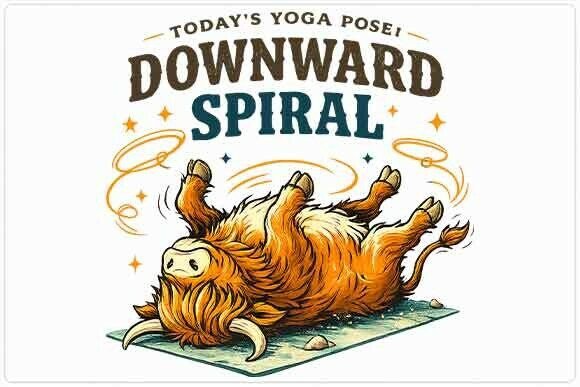 Download Funny Highland Cow Yoga Graphic PNG - Funny highland cow Collection
