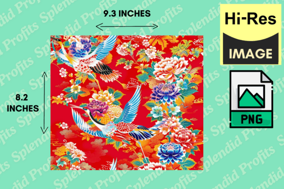 Download Oriental Crane Bird Tumbler Pattern Wrap - Tumbler Collection
