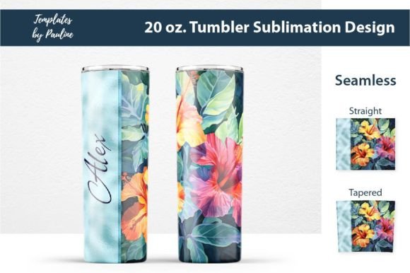 Download Tropical Flower Tumbler Wrap, Add Text - Tumbler Collection