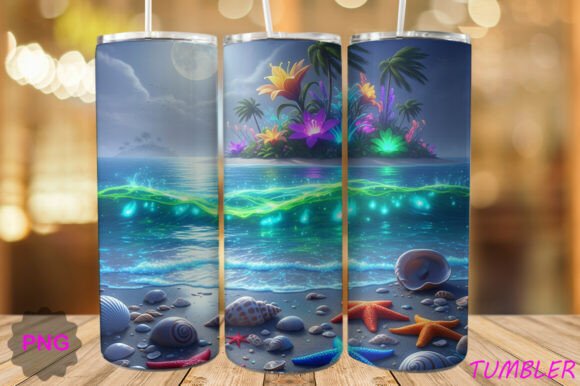 Download Glow Wave Tropical Tumbler Wrap PNG - Tumbler Collection