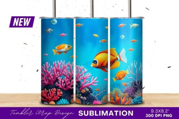 Download Colorful Fish Swimming Tumbler - Tumbler Collection