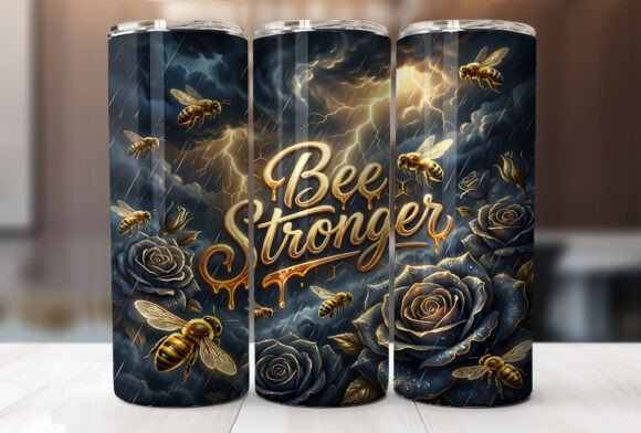 Download Bee Stronger Motivational Tumbler Wrap - Tumbler Collection