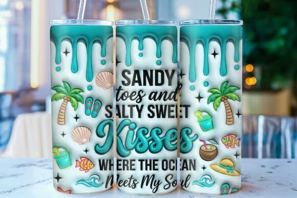 Download 3D Inflated Summer Beach Tumbler Wrap PN - Tumbler Collection