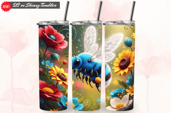 Download 3D Patriotic Bee Straight Tumbler Wraps - Tumbler Collection