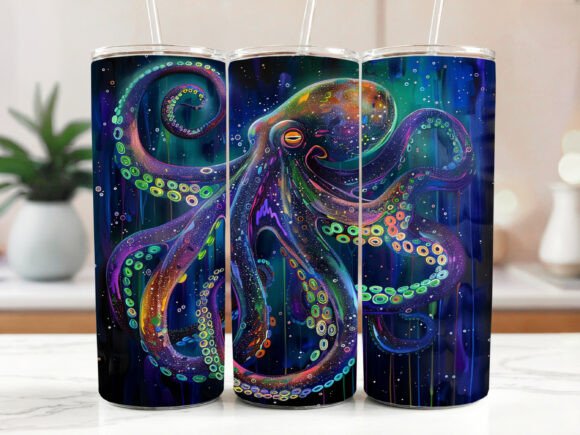 Download Octopus Art 20 Oz Skinny Tumbler Wraps - Tumbler Collection