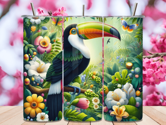 Download Tropical Toucan Bird 20oz Tumbler Wrap - Tumbler Collection