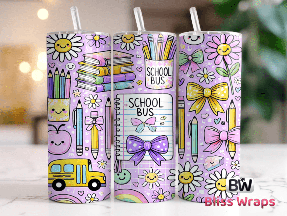Download Back to School Tumbler Wrap - Tumbler Collection