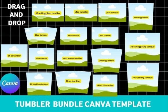 Download Tumbler Wrap Canva Template Bundle - Tumbler Collection