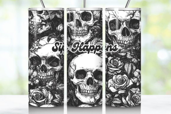 Download Skull and Roses Laser Engraved Tumbler - Tumbler Collection