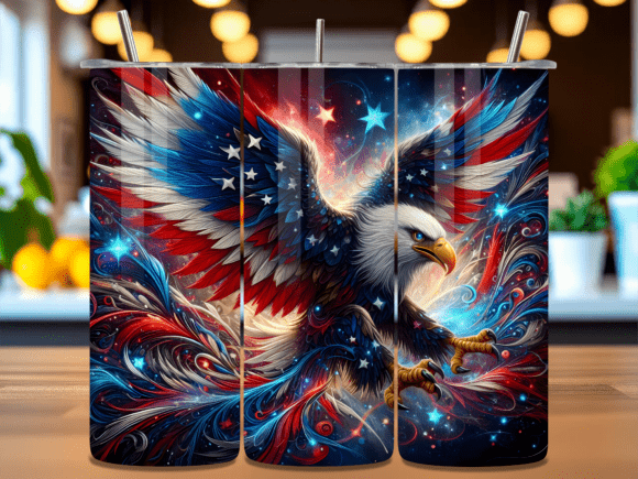 Download Artistic Patriotic Eagle Tumbler Wrap - Tumbler Collection