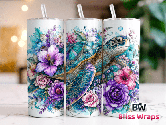 Download Sea Turtle Tumbler Wrap PNG - Tumbler Collection
