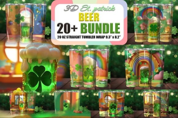Download St Patrick Beer 3D Tumbler Wrap Bundle - Tumbler Collection